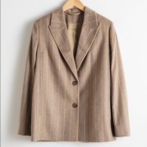& OTHER STORIES Striped Wool Blend Cape Blazer